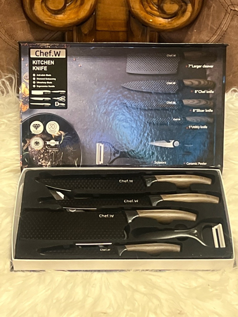 Chef Knife Set DFITO 6Pcs Stainless Steel pieces  Non-Stick Coating, Ultra Sharp - Picture 11 of 14